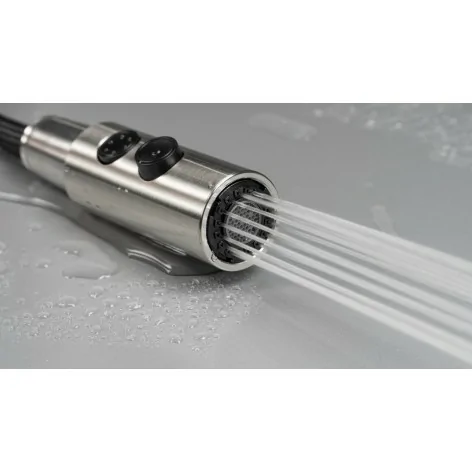 5907650858591 DEANTE Olfato Bateria Kuchenna z Wyciąganą Wylewką - 2 Rodzaje Strumienia - Stal Szczotkowana - BQO_F72M