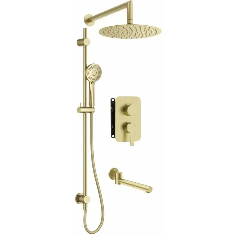 5908322046995 Sklep Armatura DEANTE Zestaw Prysznicowy Podtynkowy z BOXem Mieszaczowym - Złoty Szczotkowany - BXYWRQAM