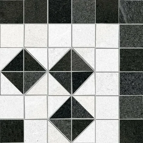 8430376338575 Hiszpańska Mozaika podłogowa VIVES Iena-R 3 Grafito 4FBA G1 Gres Rekt. Mat. 20x20 Kafelki Patchwork