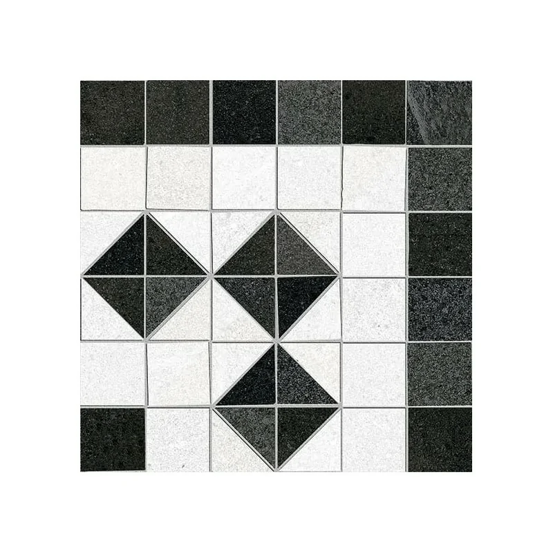 8430376338575 Hiszpańska Mozaika podłogowa VIVES Iena-R 3 Grafito 4FBA G1 Gres Rekt. Mat. 20x20 Kafelki Patchwork