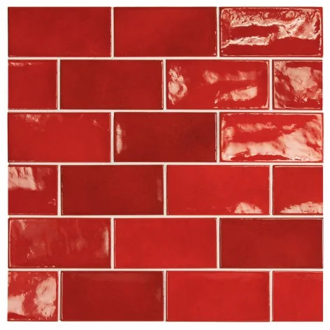 8435404938055 Sklep Płytki Cegiełki Czerwone EQUIPE Village Volcanic Red EQ 25581 Płytka Ścienna Połysk 6,5x13,2 Kafelki