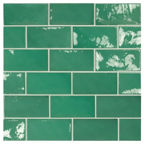 8435404938086 Sklep Płytki Cegiełki Turkusowe EQUIPE Village Esmerald Green EQ 25584 Płytka Ścienna Połysk 6,5x13,2