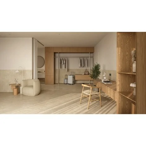 5901503235072 Sklep Płytki wielkoformatowe STARGRES Argonit Cross Beige Gres Rekt. Mat. 120x120 Kamień trawertyn