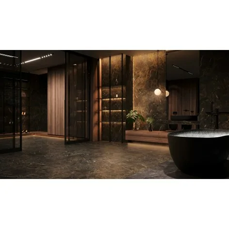 5901503235232 Sklep płytki marmurowe wielkoformatowe STARGRES Bianero black Gres Rekt. Satyna 120x120 czarny marmur