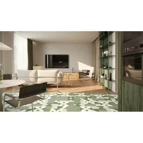 5901503236390 Sklep płytki patchworkowe zielone STARGRES Dessau Olive Pattern Gres Rekt. Mat. 60x60 gresy patchwork