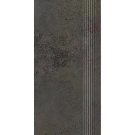 5904584194115 Sklep Płytki PARADYŻ Archicross Concept Black Stopnica Prasowana Gres Rekt. Mat. 29,8x59,8 30x60 czarna stopnica