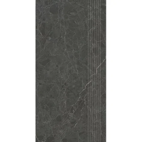 5904584194436 Płytki sklep PARADYŻ Archicross Stone Black Stopnica Prasowana Gres Rekt. Mat. 29,8x59,8 30x60 czarne