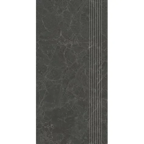 5904584194436 Płytki sklep PARADYŻ Archicross Stone Black Stopnica Prasowana Gres Rekt. Mat. 29,8x59,8 30x60 czarne