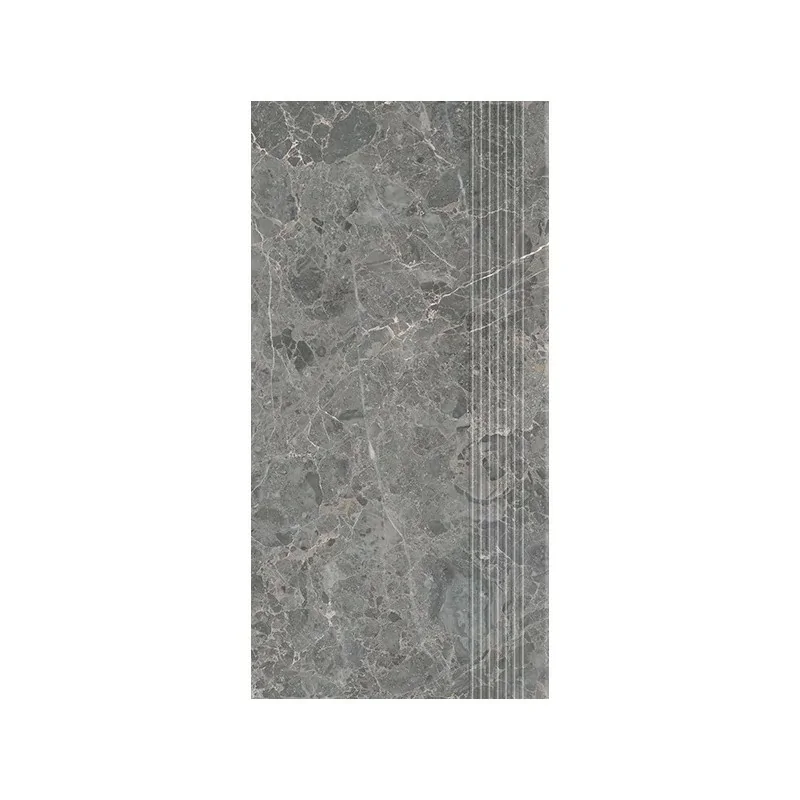 5904584194474 Płytki sklep PARADYŻ Archicross Stone Grey Stopnica Prasowana Gres Rekt. Mat. 29,8x59,8 30x60 szary gres