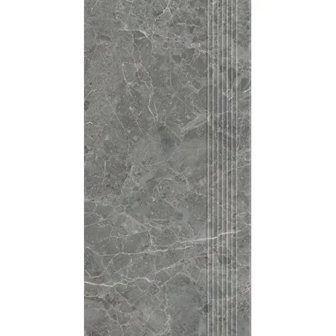 5904584194474 Płytki sklep PARADYŻ Archicross Stone Grey Stopnica Prasowana Gres Rekt. Mat. 29,8x59,8 30x60 szary gres