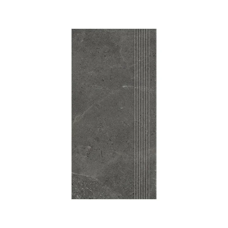 5904584194276 Płytki Sklep PARADYŻ Archicross Concrete Black Stopnica Prasowana Gres Rekt. Mat. 29,8x59,8 30x60 czarny gres