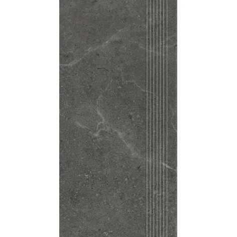 5904584194276 Płytki Sklep PARADYŻ Archicross Concrete Black Stopnica Prasowana Gres Rekt. Mat. 29,8x59,8 30x60 czarny gres