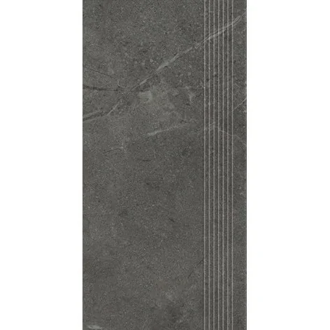 5904584194276 Płytki Sklep PARADYŻ Archicross Concrete Black Stopnica Prasowana Gres Rekt. Mat. 29,8x59,8 30x60 czarny gres