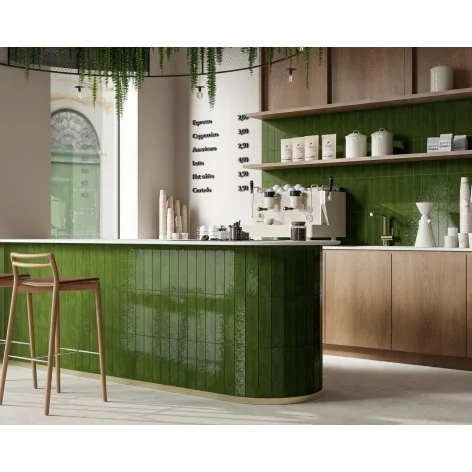 5903313360913 Płytki cegiełki sklep CERRAD Palette Green Płytka Ścienna Klinkierowa 7,4x30 zielona cegiełka łazienkowa ścienna