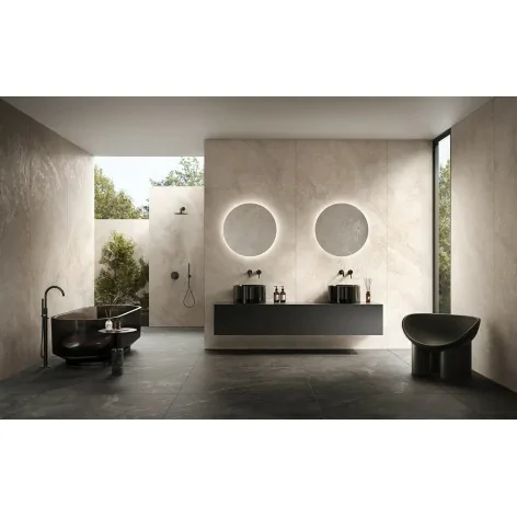 5903238083690 Sklep płytki kamieniopodobne TUBĄDZIN Roccia Lunare Graphite STR Gres 119,8x119,8 120x120 czarny kamień