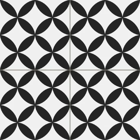 8435495819715 PRIS.PRE. CIRCLE BLACK MATT 45,0x45,0 PRISSMACER Pris.Pre. Circle Black Gres Mat. 45x45 czarny patchwork