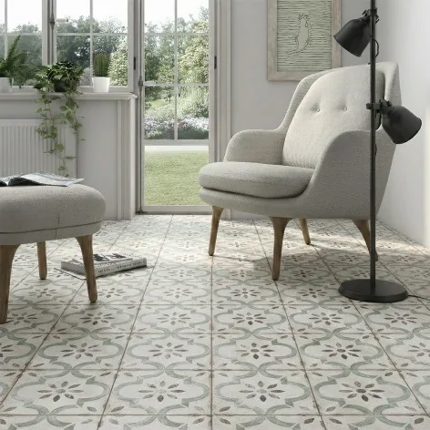 8429991192082 Hiszpańskie gres patchwork podłoga PRISSMACER Pris.Pre. Leeds Musgo Gres Mat. 45x45 szare patchworki