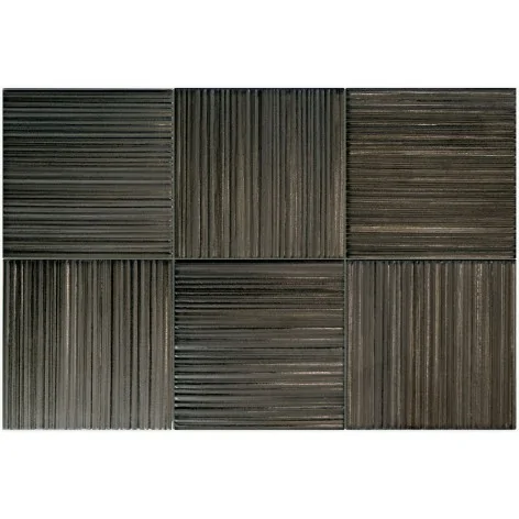 8435081440575 Grafitowa hiszpańska cegiełka EQUIPE Hikari Ebony Decor EQ 32701 Płytka Ścienna Strukturalna Mat. 10x10 antracyt