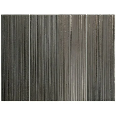 8435081440728 Grafitowa cegiełka hiszpańska EQUIPE Hikari Ebony Decor EQ 32715 Płytka Ścienna Strukturalna Mat. 6x18,6 antracyt
