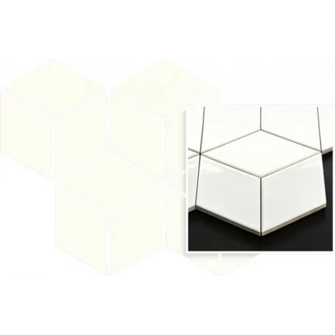 5900144091825 PARADYŻ Uniwersalna Mozaika Prasowana Bianco Romb Hexagon 20,4x23,8 M-P-204X238-1-UNIW.BIROHE