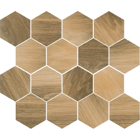 5902610552076 PARADYŻ Uniwersalna Mozaika Prasowana Wood Natural Mix Heksagon Mat 22x25,5 M-P-220X255-1-UNIW.WONAMX