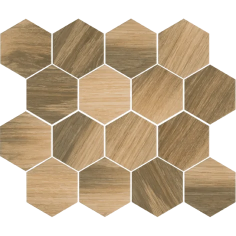 5902610552076 PARADYŻ Uniwersalna Mozaika Prasowana Wood Natural Mix Heksagon Mat 22x25,5 M-P-220X255-1-UNIW.WONAMX