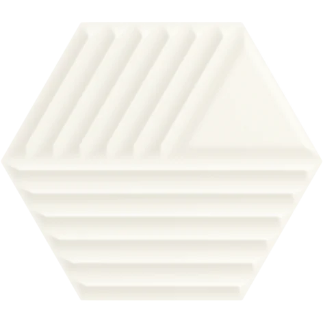 5900144000025 PARADYŻ (My Way) Woodskin Bianco Heksagon Struktura C Ściana Mat. 20x20 SS--198X171-1-WOON.BIC