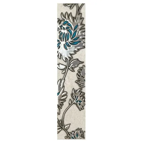 DOMINO Gris Turkus Flower Listwa 7,4x36 Gat I