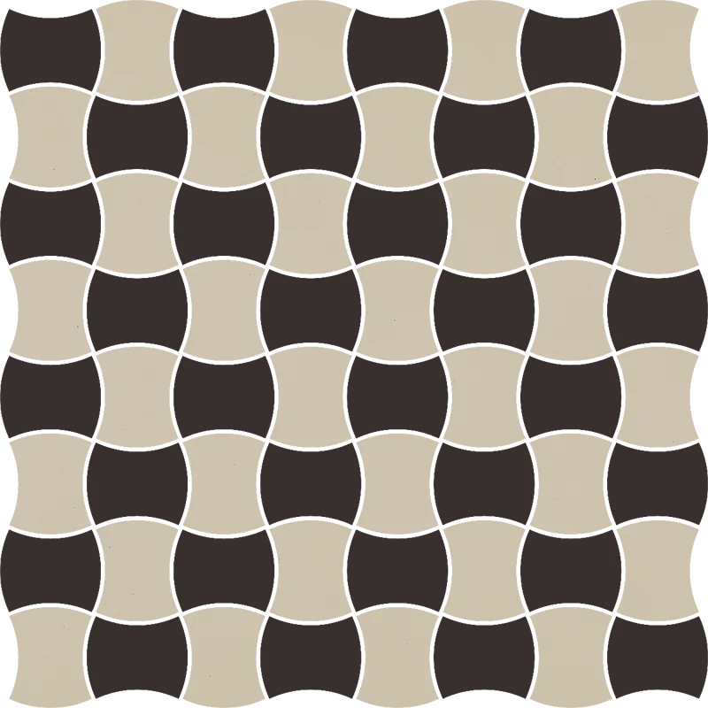M-P-309X309-1-MODM.NEMXC PARADYŻ Modernizm Nero Mozaika Prasowana Mix C Mat. K.3,6x4,4 30,86x30,86 30x30 5900144099913
