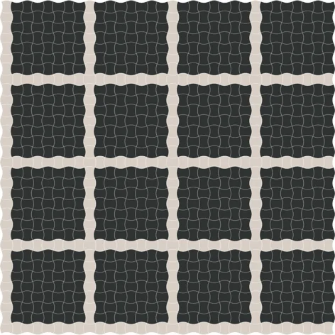 M-P-309X309-1-MODM.NEMXA PARADYŻ Modernizm Nero Mozaika Prasowana Mix A Mat. K.3,6x4,4 30,86x30,86 5900144099890