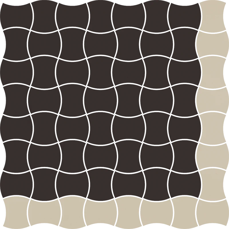M-P-309X309-1-MODM.NEMXA PARADYŻ Modernizm Nero Mozaika Prasowana Mix A Mat. K.3,6x4,4 30,86x30,86 5900144099890