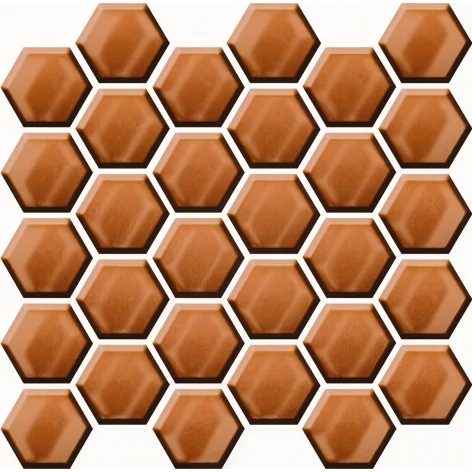 CERAMICA COLOR Copper Glass Hexagon Mosaic 25x25 G1