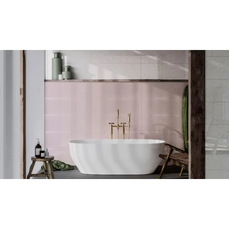CERAMICA BIANCA Perla Pink Rett. CCR74-1 Płytka Ścienna 30x90 5903943503896 sklep płytki flizy glazura