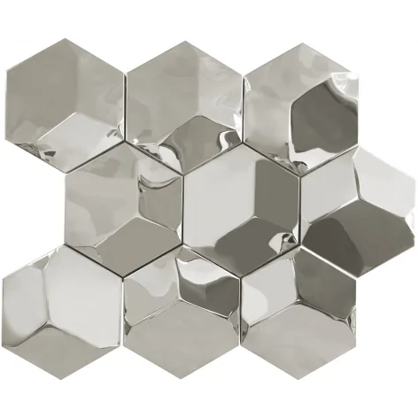 5902706502411 CERAMICA BIANCA 3D Inox Mosaic Mozaika Ścienna Połysk 25x31 sklep płytki ceramiczne flizy glazura