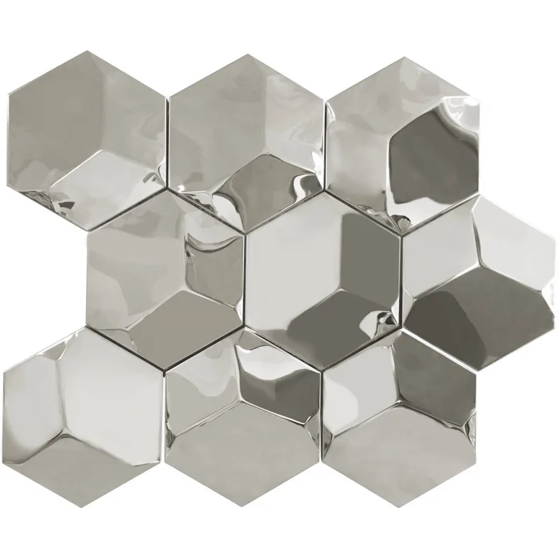 5902706502411 CERAMICA BIANCA 3D Inox Mosaic Mozaika Ścienna Połysk 25x31 sklep płytki ceramiczne flizy glazura
