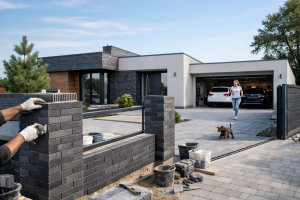 klinkier elewacja płotu