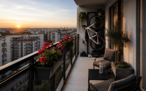 mały balkon w bloku