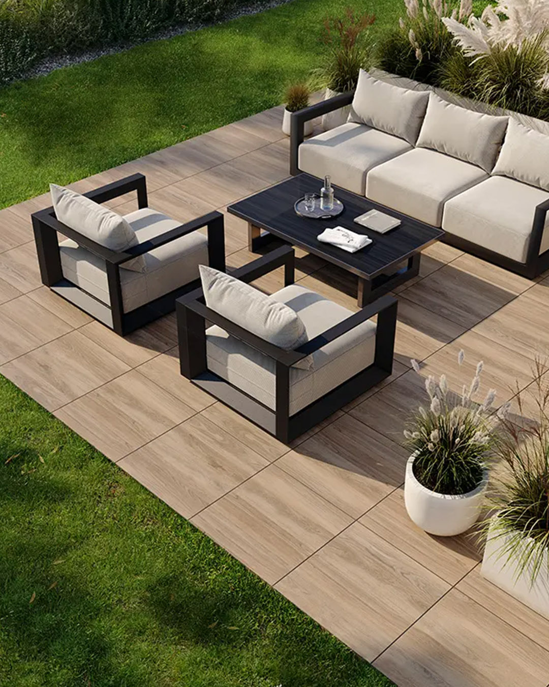 Drewnopodobne płyty tarasowe 2 cm PATIO WOOD Ceramika Tubądzin KoraTer