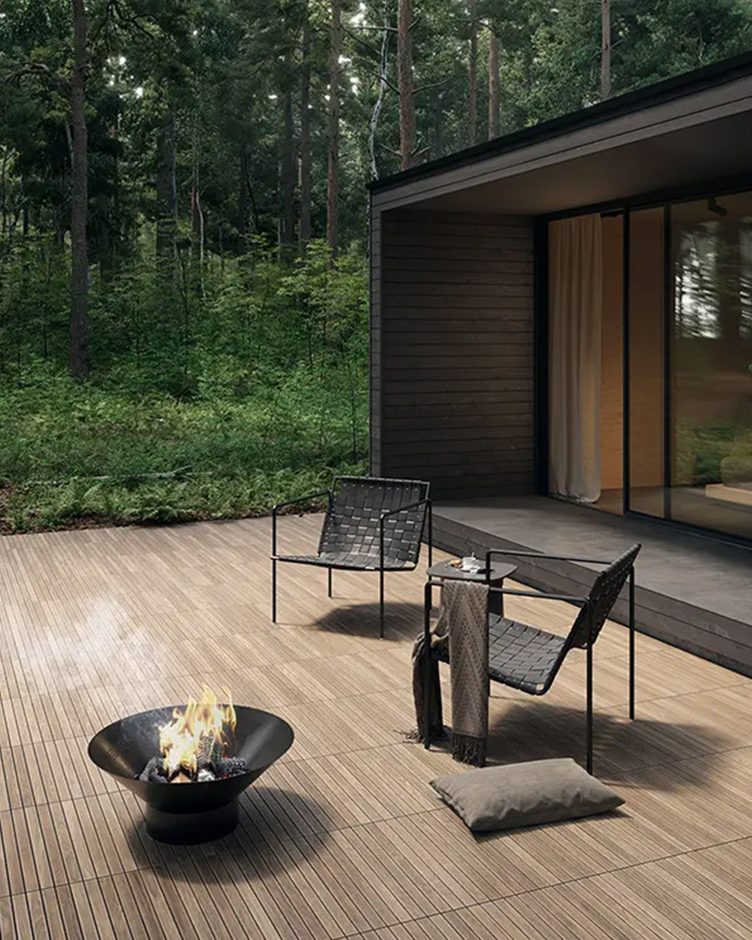 Drewnopodobny gres tarasowy 2 cm Wood Deck Tubądzin KoraTer na taras wentylowany